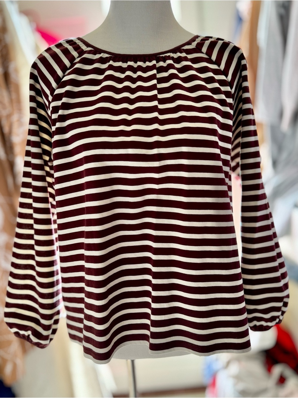 J. Crew  town  and White Striped Long-Sleeve  Top